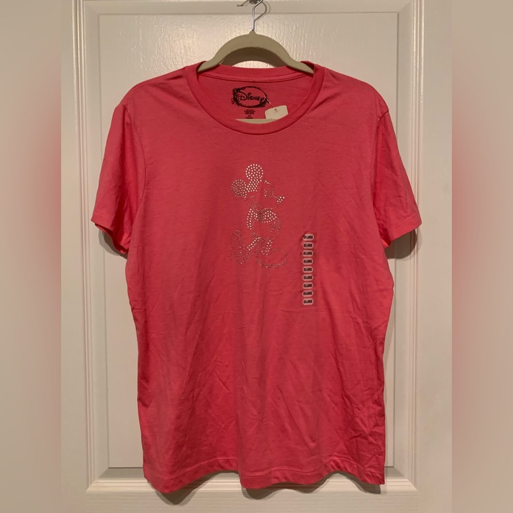 Disney Pink Mickey T-Shirt w/Silver Embellishment Sz 2X NWT